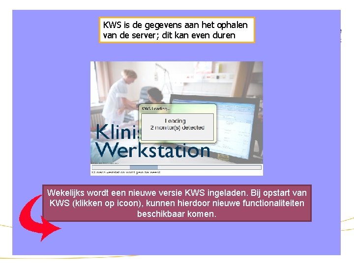 KWS is de gegevens aan het ophalen van de server; dit kan even duren