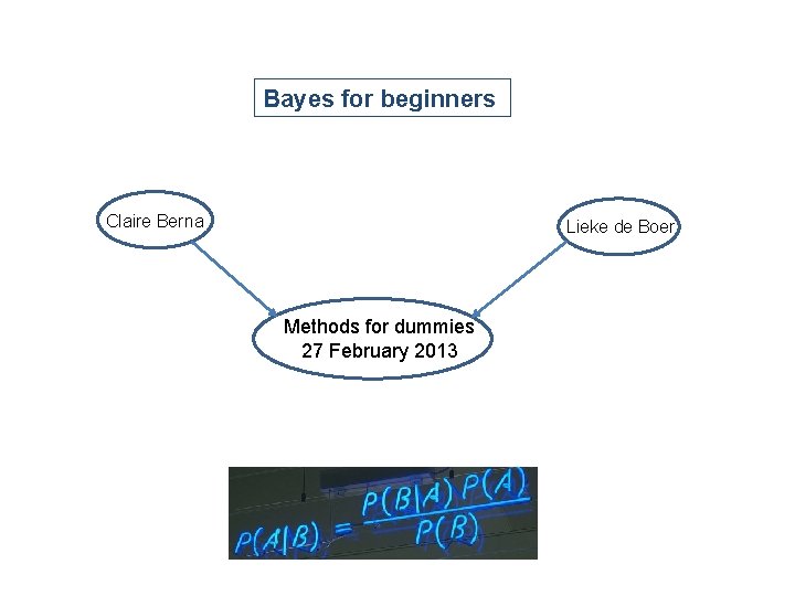 Bayes for beginners Claire Berna Lieke de Boer Methods for dummies 27 February 2013