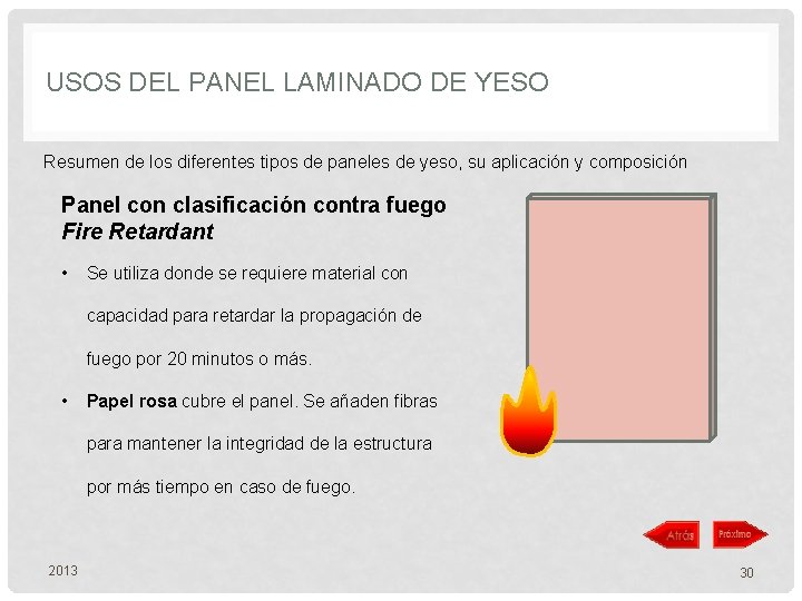 USOS DEL PANEL LAMINADO DE YESO Resumen de los diferentes tipos de paneles de