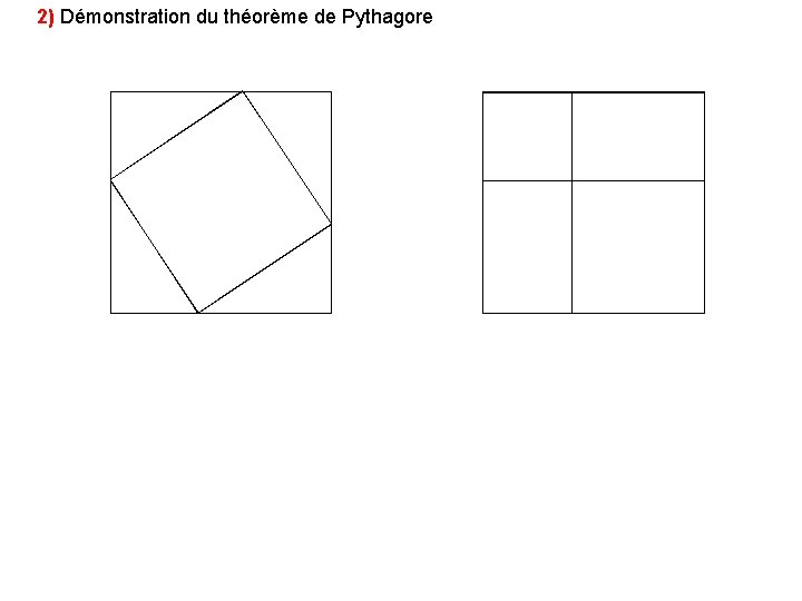 2) Démonstration du théorème de Pythagore 