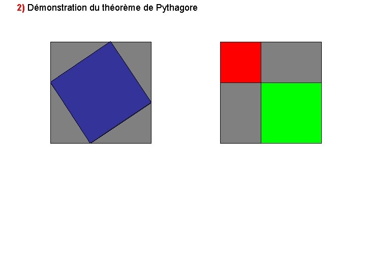 2) Démonstration du théorème de Pythagore 