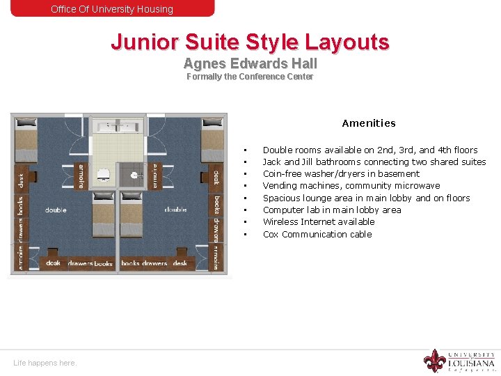Office Of University Housing Junior Suite Style Layouts Agnes Edwards Hall Formally the Conference