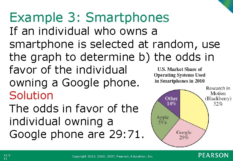 Example 3: Smartphones If an individual who owns a smartphone is selected at random,