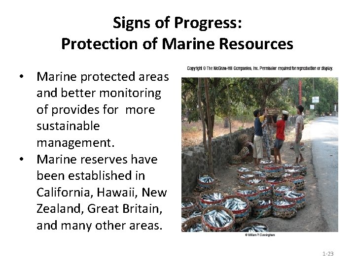 Signs of Progress: Protection of Marine Resources • Marine protected areas and better monitoring Signs of Progress: Protection of Marine Resources • Marine protected areas and better monitoring