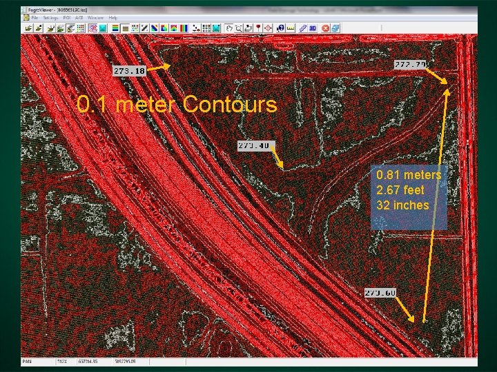 0. 1 meter Contours 0. 81 meters 2. 67 feet 32 inches 