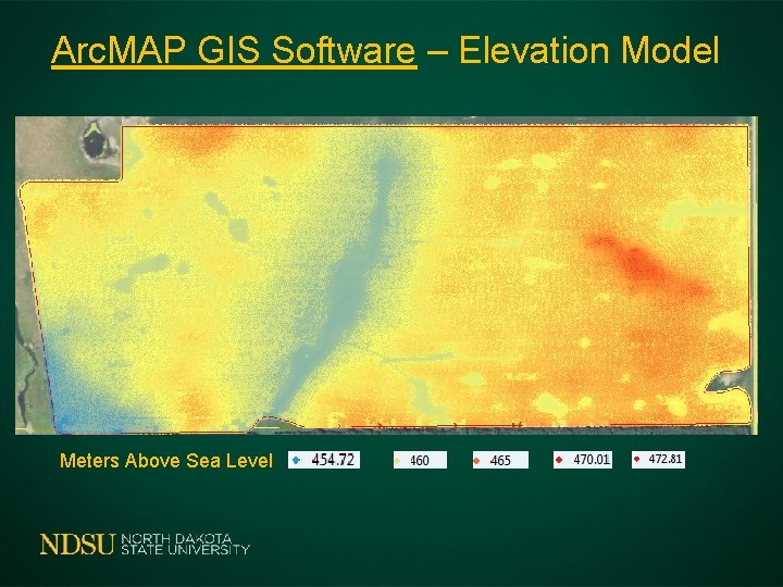 Arc. MAP GIS Software – Elevation Model Meters Above Sea Level 