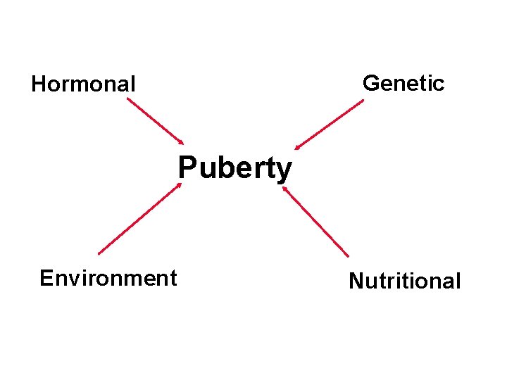 Genetic Hormonal Puberty Environment Nutritional 