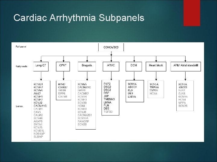 Cardiac Arrhythmia Subpanels Cardiac Arrhythmia Subpanels