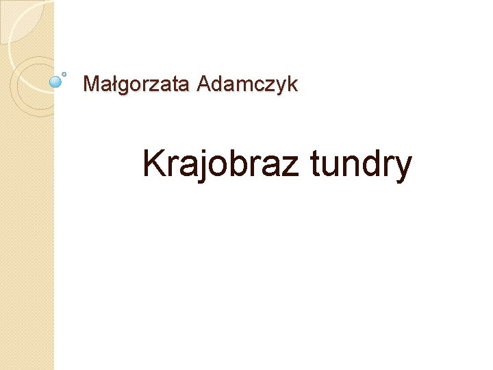 Małgorzata Adamczyk Krajobraz tundry 