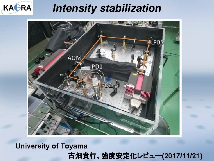 Intensity stabilization University of Toyama 古畑貴行、強度安定化レビュー(2017/11/21) 