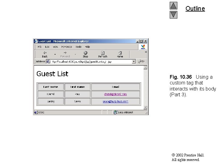 Outline Fig. 10. 36 Using a custom tag that interacts with its body (Part