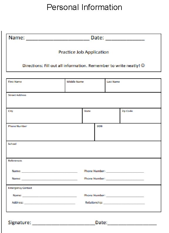 Personal Information 