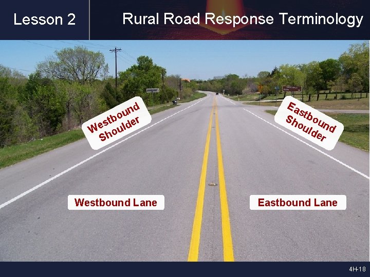 Lesson 2 Rural Road Response Terminology nd u tbo der s We oul Sh