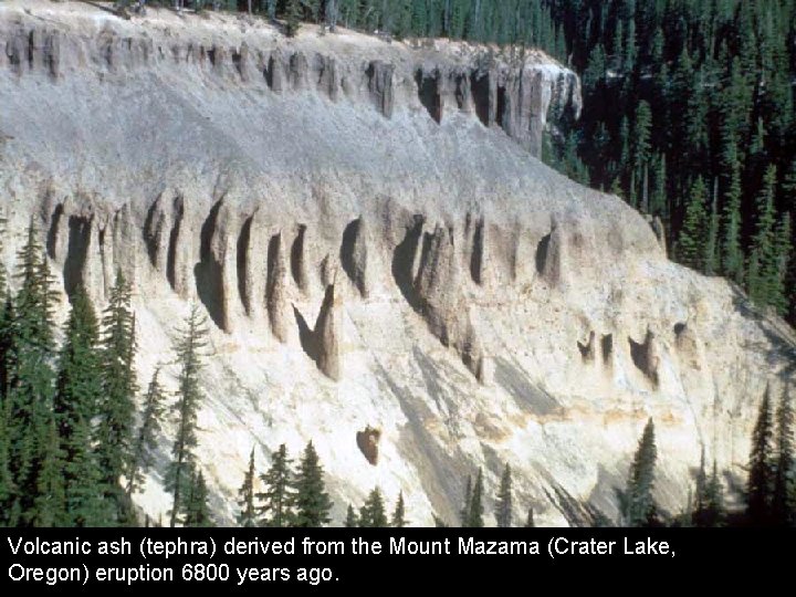 Volcanic ash (tephra) derived from the Mount Mazama (Crater Lake, Oregon) eruption 6800 years