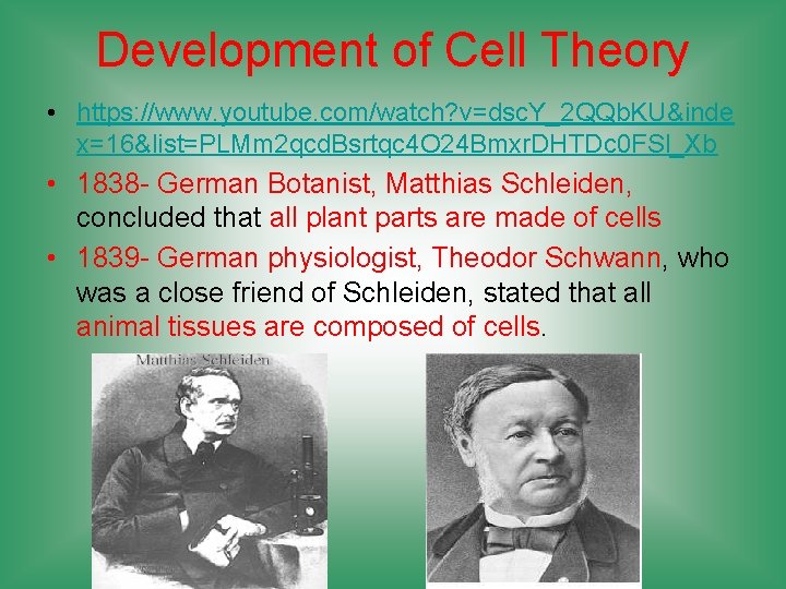 Development of Cell Theory • https: //www. youtube. com/watch? v=dsc. Y_2 QQb. KU&inde x=16&list=PLMm