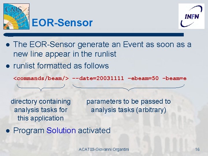 EOR-Sensor l l The EOR-Sensor generate an Event as soon as a new line EOR-Sensor l l The EOR-Sensor generate an Event as soon as a new line