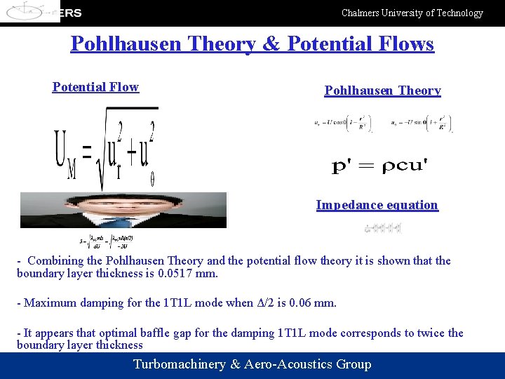 Chalmers University of Technology Pohlhausen Theory & Potential Flows Potential Flow Pohlhausen Theory Impedance