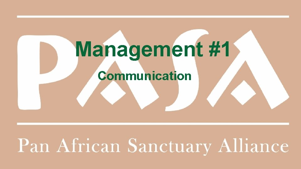 Management #1 Communication 