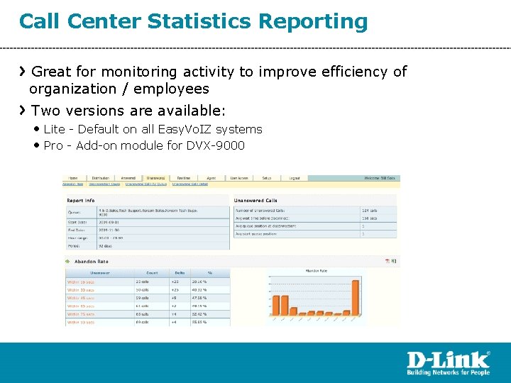 Call Center Statistics Reporting Great for monitoring activity to improve efficiency of organization /