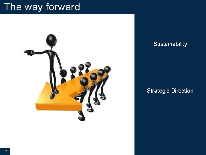 The way forward Sustainability Strategic Direction 17 