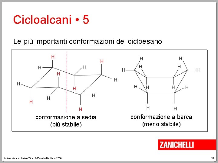 Cicloalcani • 5 Le più importanti conformazioni del cicloesano conformazione a sedia (più stabile)