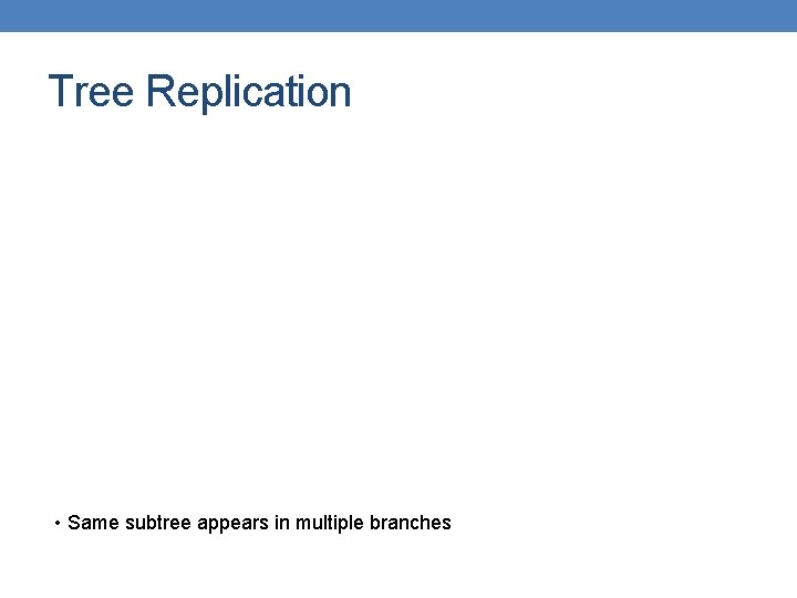 Tree Replication • Same subtree appears in multiple branches 