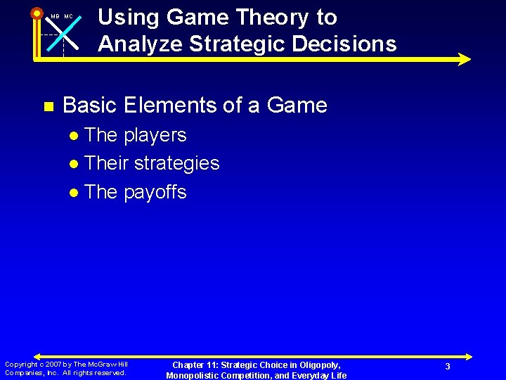 MB MC n Using Game Theory to Analyze Strategic Decisions Basic Elements of a
