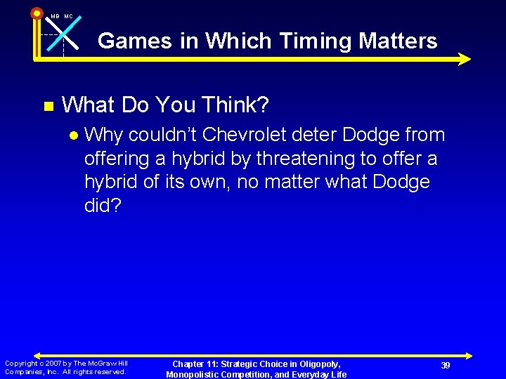 MB MC Games in Which Timing Matters n What Do You Think? l Why