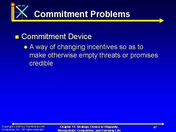 MB MC Commitment Problems n Commitment Device l A way of changing incentives so