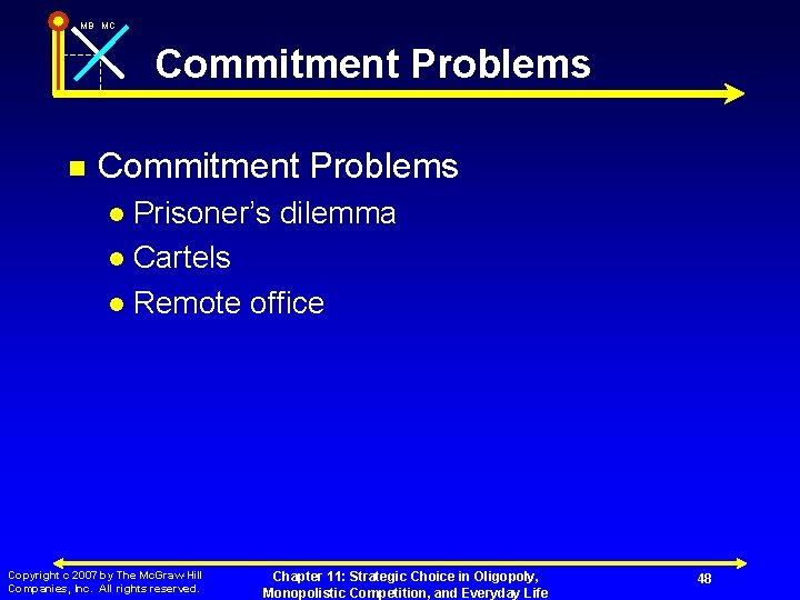 MB MC Commitment Problems n Commitment Problems Prisoner’s dilemma l Cartels l Remote office