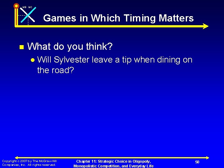 MB MC Games in Which Timing Matters n What do you think? l Will