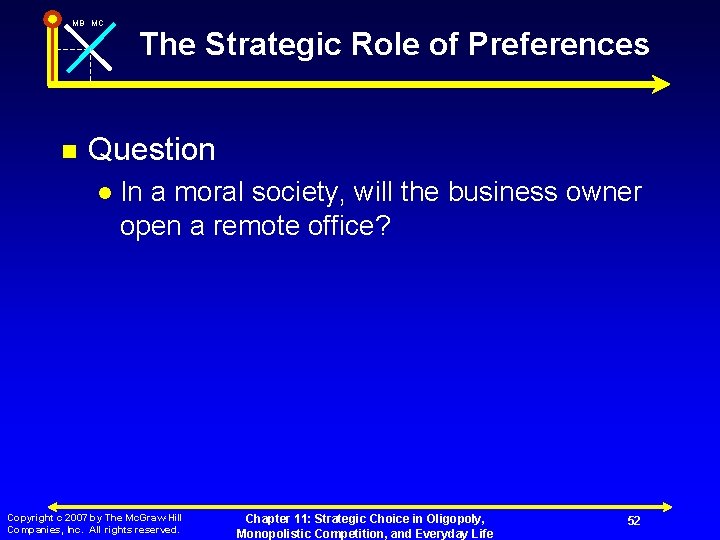 MB MC n The Strategic Role of Preferences Question l In a moral society,