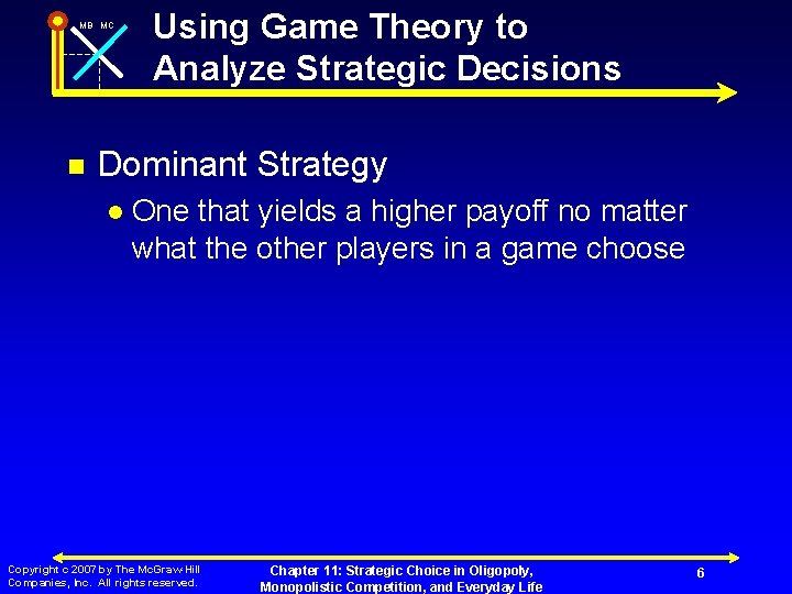 MB MC n Using Game Theory to Analyze Strategic Decisions Dominant Strategy l One