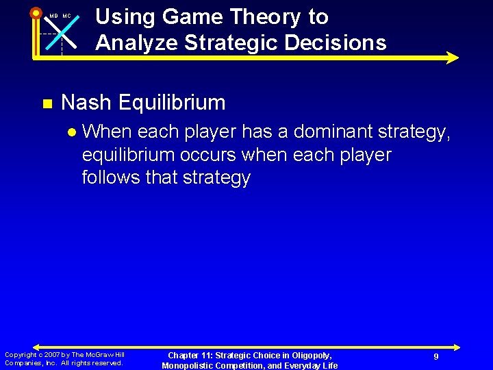 MB MC n Using Game Theory to Analyze Strategic Decisions Nash Equilibrium l When