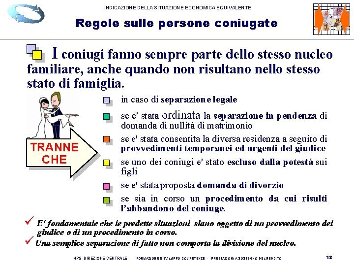 INDICAZIONE DELLA SITUAZIONE ECONOMICA EQUIVALENTE Regole sulle persone coniugate I coniugi fanno sempre parte