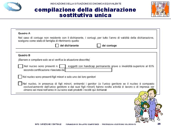 INDICAZIONE DELLA SITUAZIONE ECONOMICA EQUIVALENTE compilazione della dichiarazione sostitutiva unica INPS DIREZIONE CENTRALE FORMAZIONE