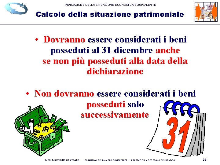INDICAZIONE DELLA SITUAZIONE ECONOMICA EQUIVALENTE Calcolo della situazione patrimoniale • Dovranno essere considerati i INDICAZIONE DELLA SITUAZIONE ECONOMICA EQUIVALENTE Calcolo della situazione patrimoniale • Dovranno essere considerati i