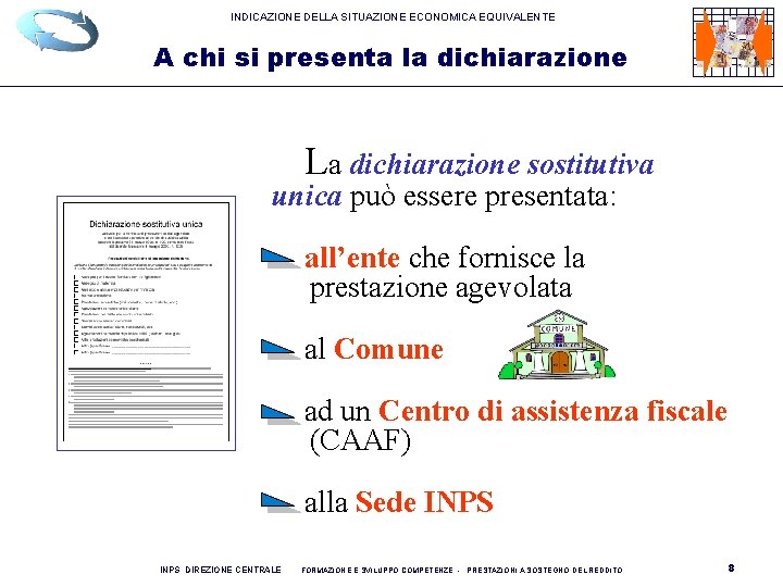 INDICAZIONE DELLA SITUAZIONE ECONOMICA EQUIVALENTE A chi si presenta la dichiarazione La dichiarazione sostitutiva INDICAZIONE DELLA SITUAZIONE ECONOMICA EQUIVALENTE A chi si presenta la dichiarazione La dichiarazione sostitutiva