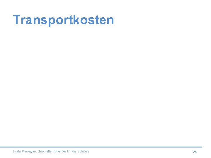 Transportkosten Linde Meneghin: Geschäftsmodell Se. H in der Schweiz 24 