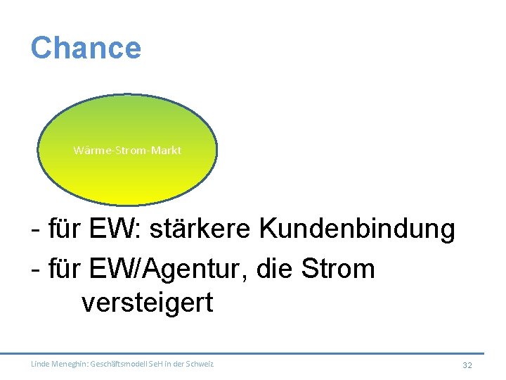 Chance Wärme-Strom-Markt - für EW: stärkere Kundenbindung - für EW/Agentur, die Strom versteigert Linde