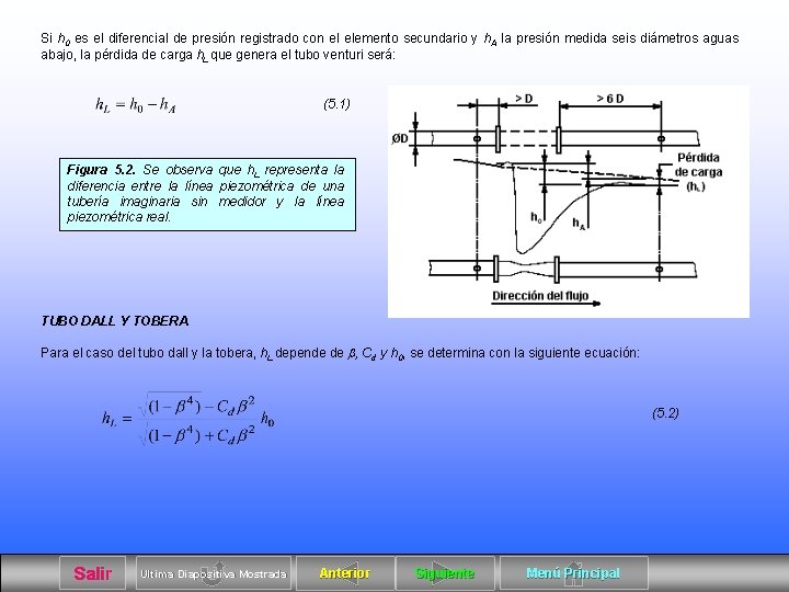 Si h 0 es el diferencial de presión registrado con el elemento secundario y