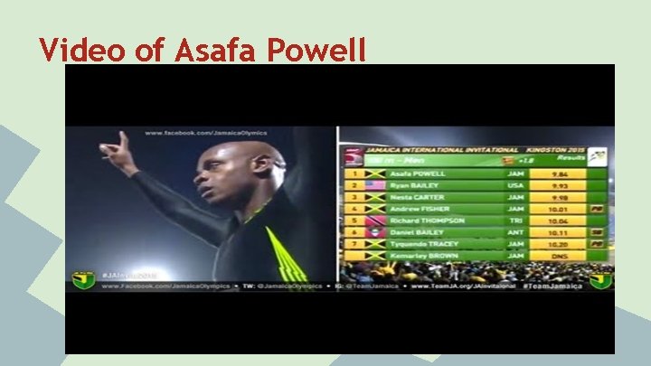 Video of Asafa Powell 