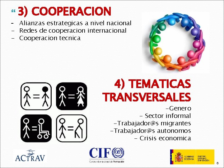  3) COOPERACION - Alianzas estrategicas a nivel nacional - Redes de cooperacion internacional