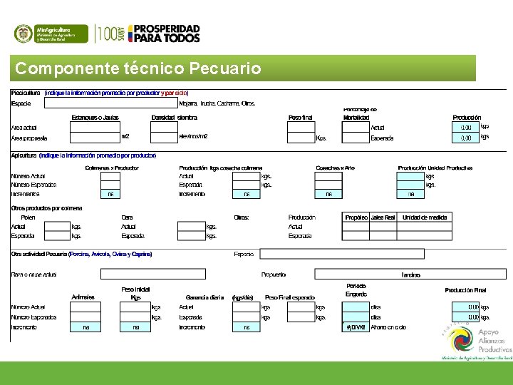 Componente técnico Pecuario 