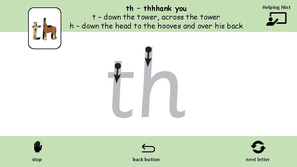 th – thhhank you t – down the tower, across the tower h –