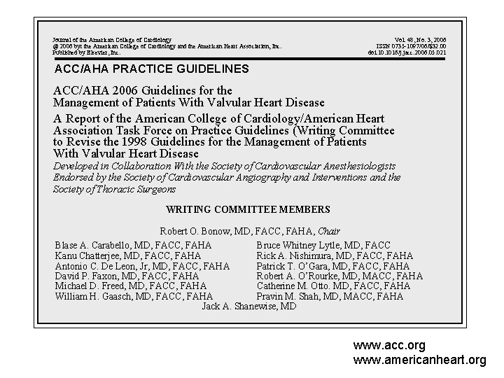 Journal of the American College of Cardiology @ 2006 byt the American College of Journal of the American College of Cardiology @ 2006 byt the American College of