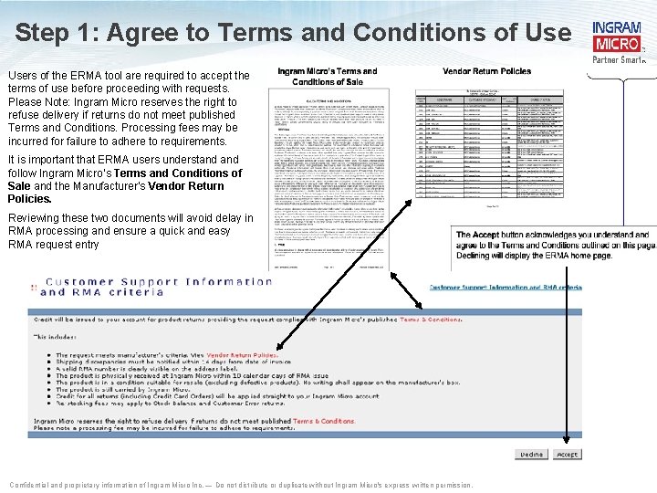 Step 1: Agree to Terms and Conditions of Users of the ERMA tool are