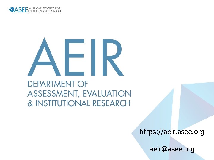 https: //aeir. asee. org aeir@asee. org 