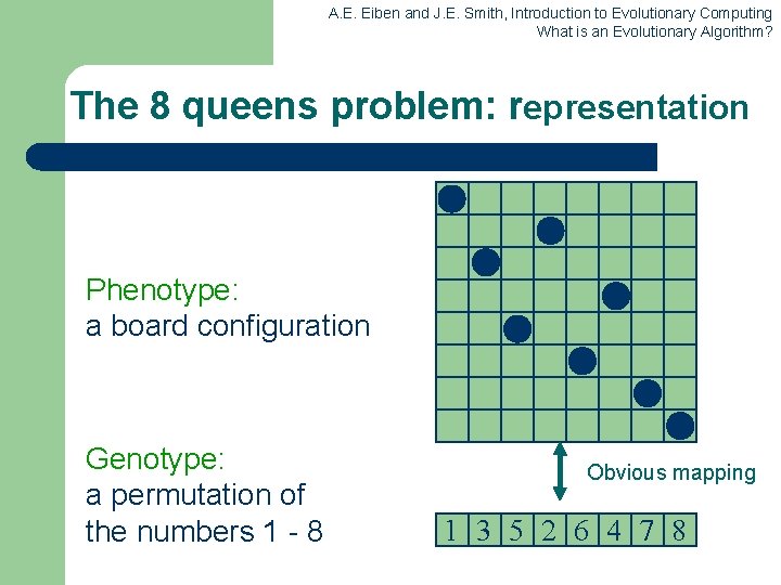 A. E. Eiben and J. E. Smith, Introduction to Evolutionary Computing What is an
