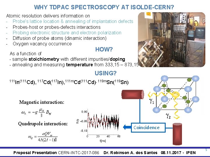 WHY TDPAC SPECTROSCOPY AT ISOLDE-CERN? Atomic resolution delivers information on - Probe’s lattice location